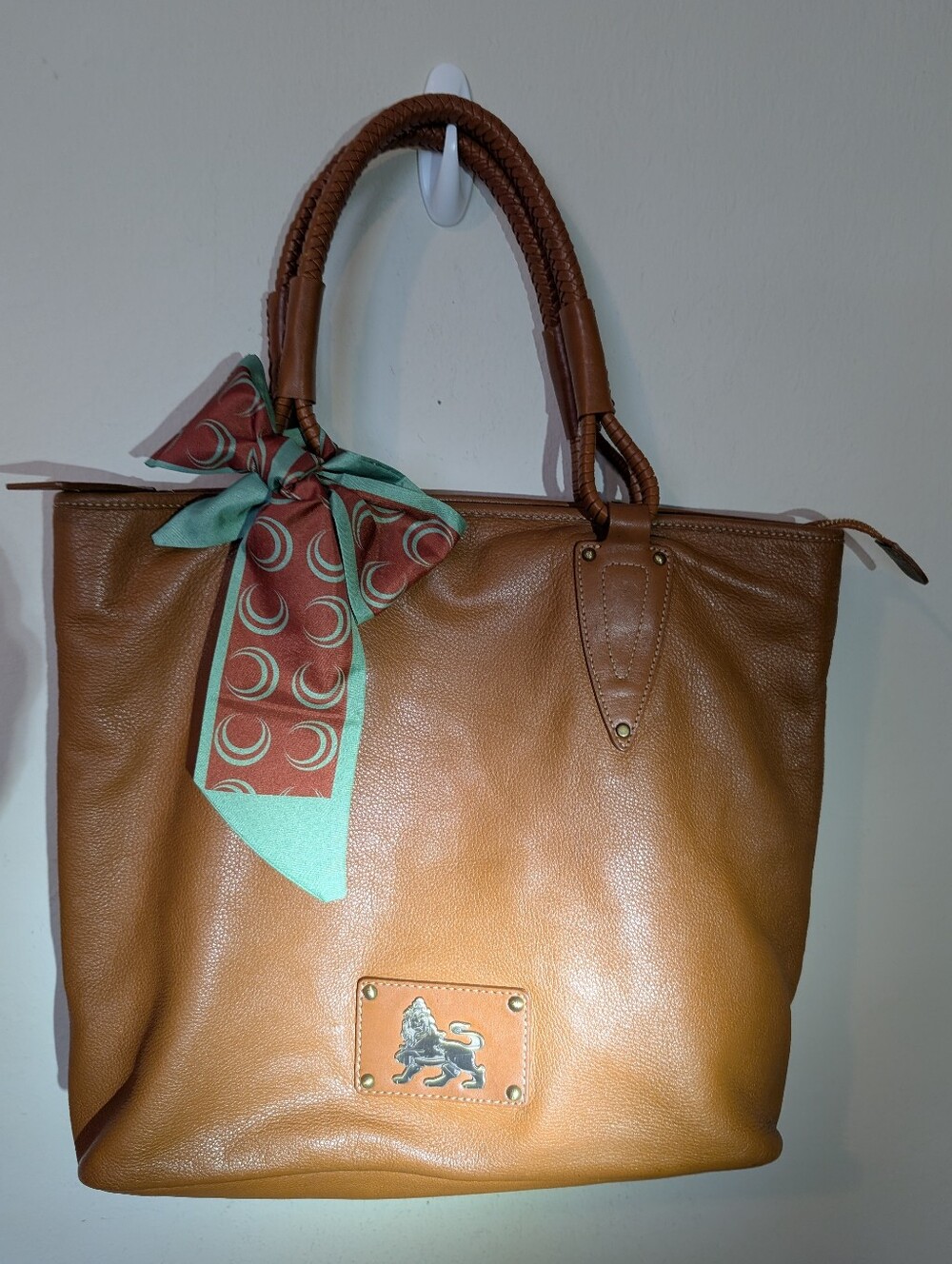 MCM Vintage Munich Lion Princess Tote With Decorative Scarf Gorgeous